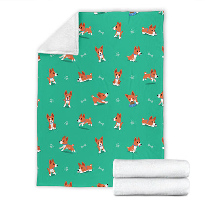 Basenji Pattern Print Design 02 Premium Blanket
