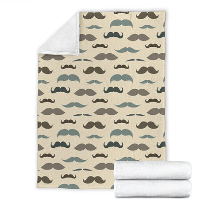 Mustache Pattern Print Design A01 Premium Blanket