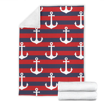 Nautical Pattern Print Design A05 Premium Blanket