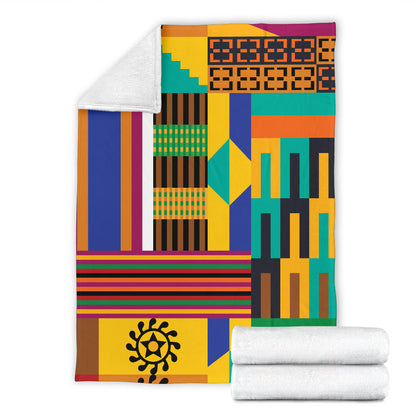Kente Pattern Print Design 03 Premium Blanket