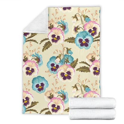 Pansy Pattern Print Design A02 Premium Blanket