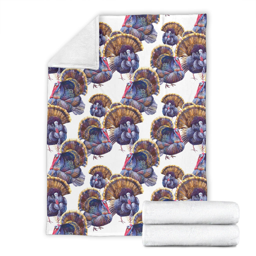 Turkey Pattern Print Design 01 Premium Blanket