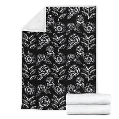 Camellia Pattern Print Design 02 Premium Blanket