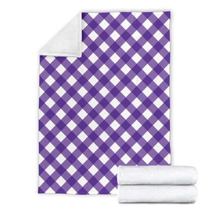 Gingham Purple Pattern Print Design 03 Premium Blanket