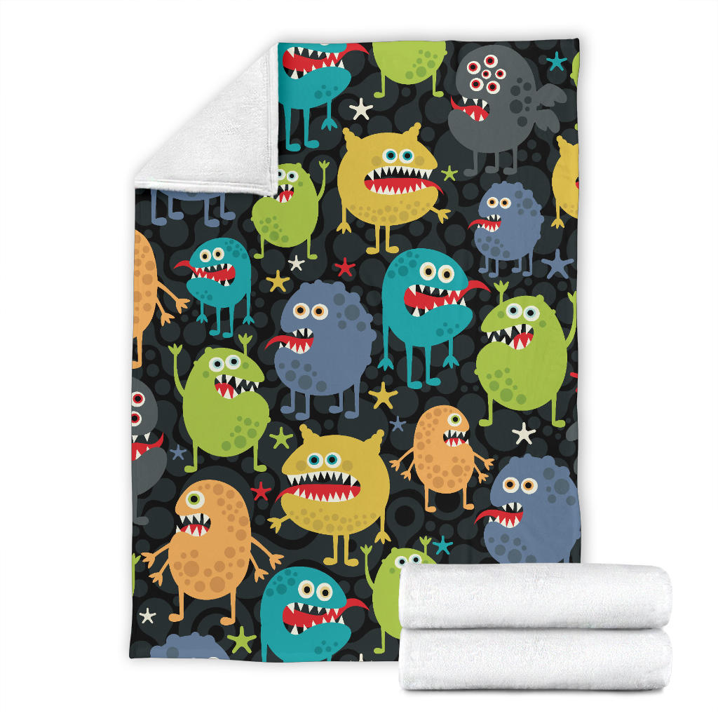 Monster Pattern Print Design 01 Premium Blanket