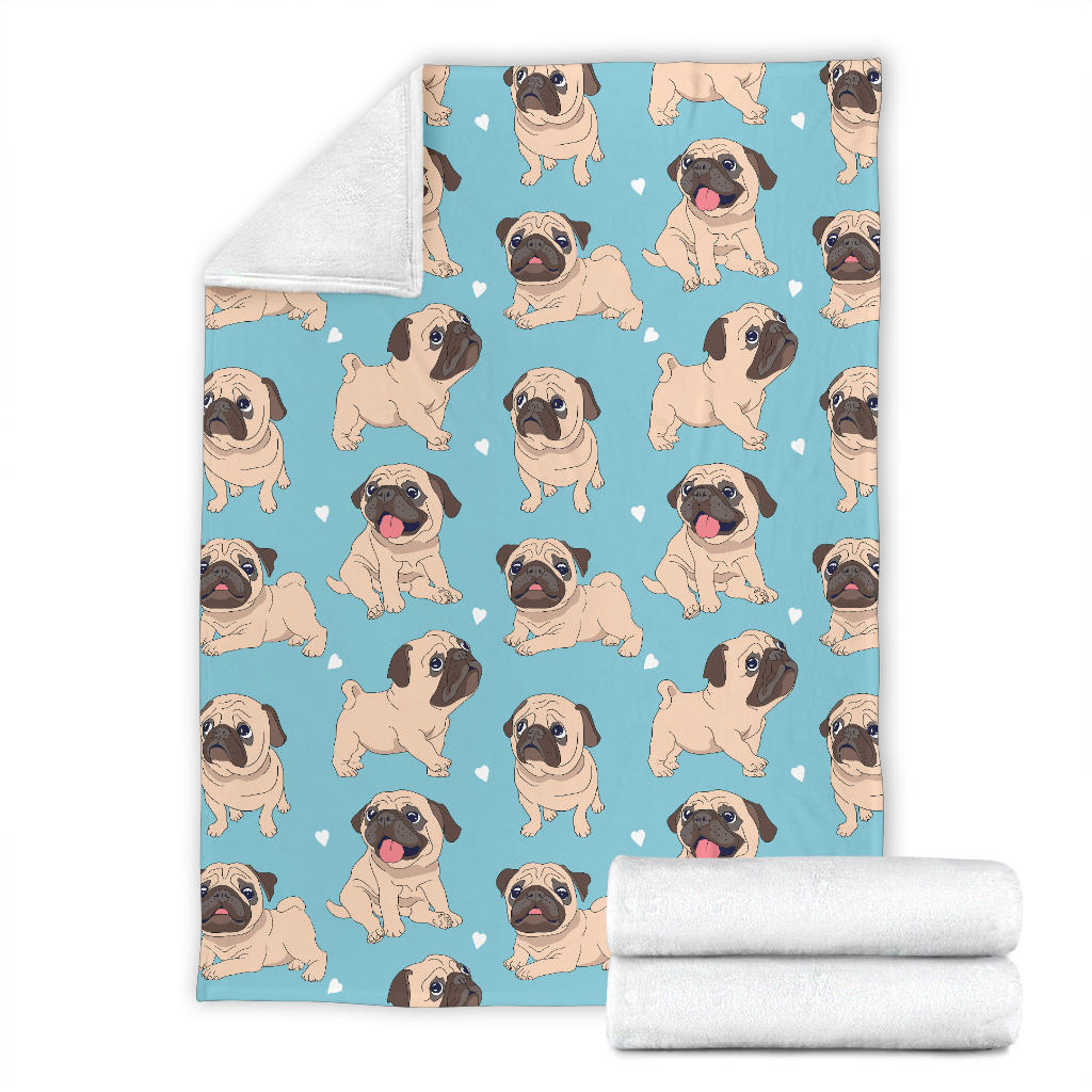 Pug Pattern Print Design A03 Premium Blanket