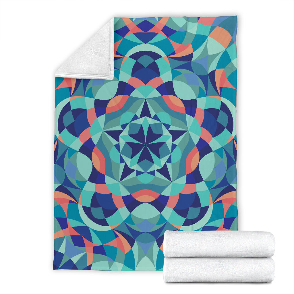 Kaleidoscope Pattern Print Design 03 Premium Blanket