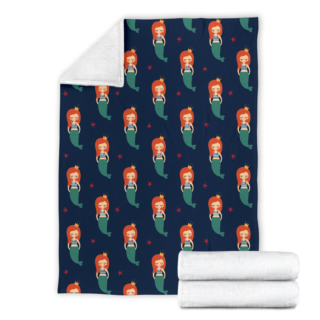 Mermaid Girl Pattern Print Design 01 Premium Blanket