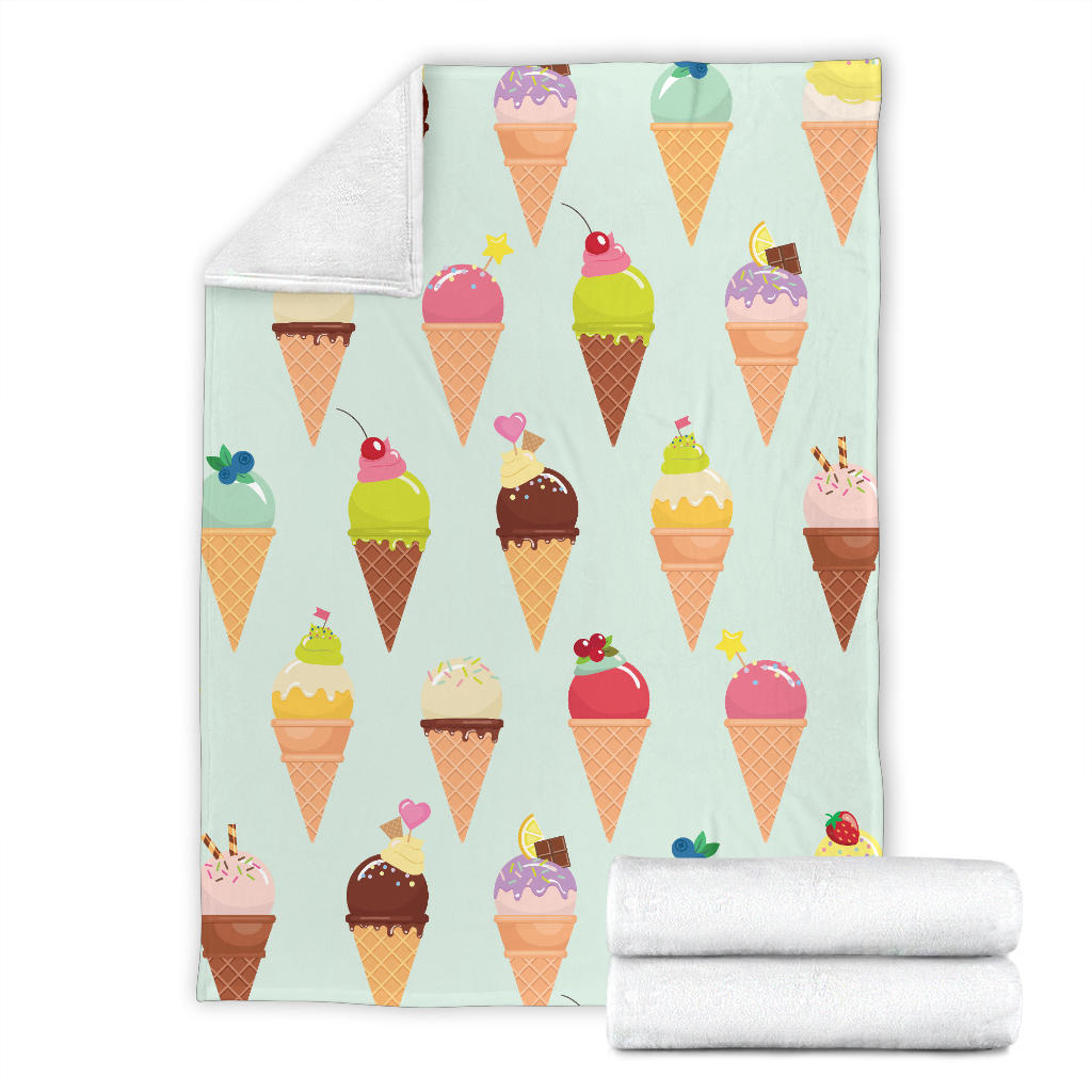 Ice Cream Pattern Print Design 03 Premium Blanket