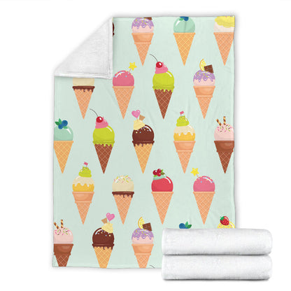 Ice Cream Pattern Print Design 03 Premium Blanket