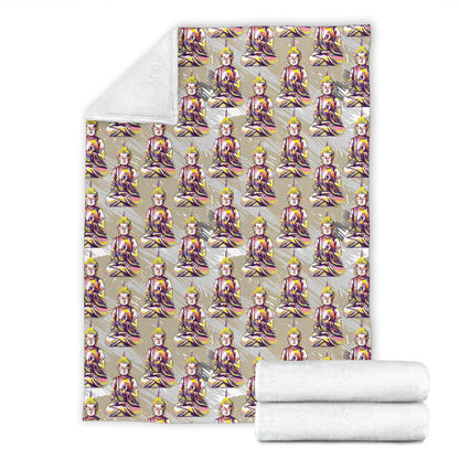 Buddha Pattern Print Design 07 Premium Blanket
