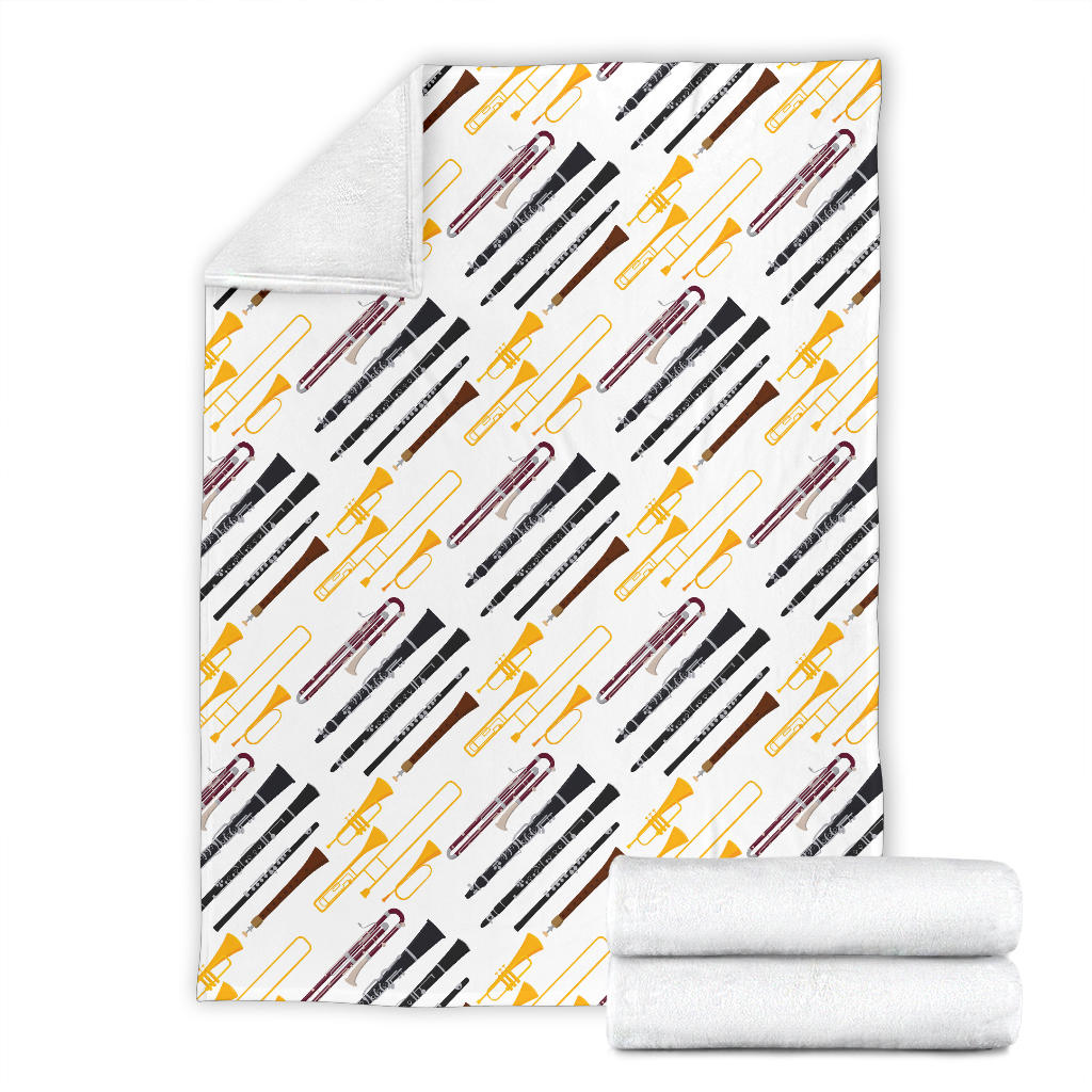 Clarinet Pattern Print Design 01 Premium Blanket