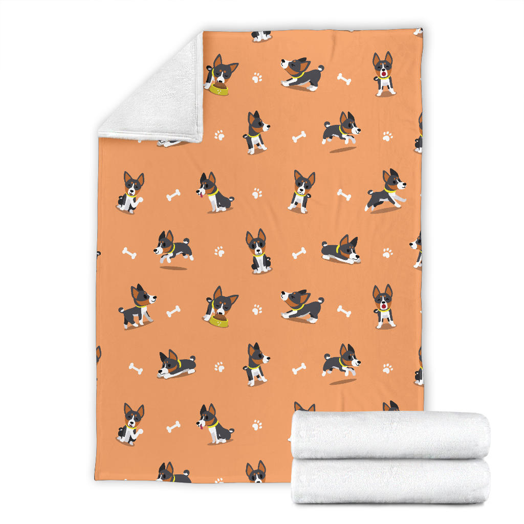 Basenji Pattern Print Design 01 Premium Blanket