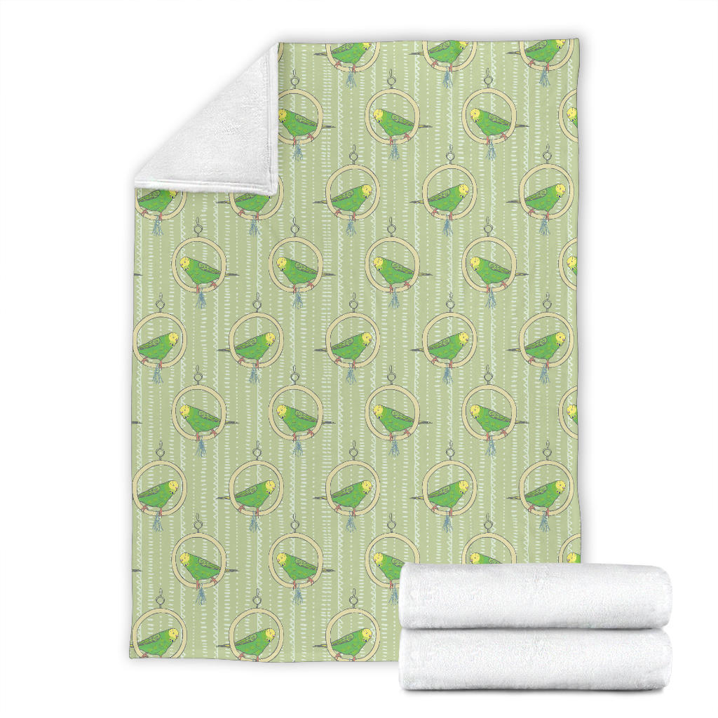 Budgerigar Pattern Print Design 02 Premium Blanket