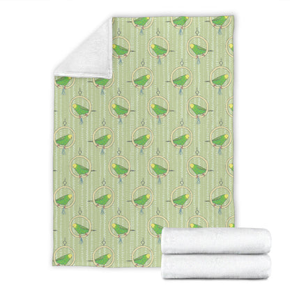 Budgerigar Pattern Print Design 02 Premium Blanket