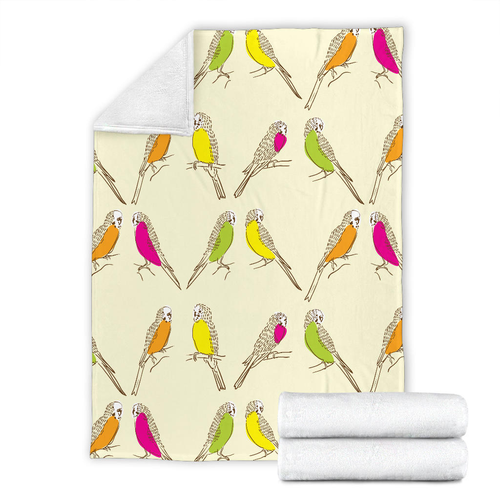 Parakeet Pattern Print Design A01 Premium Blanket