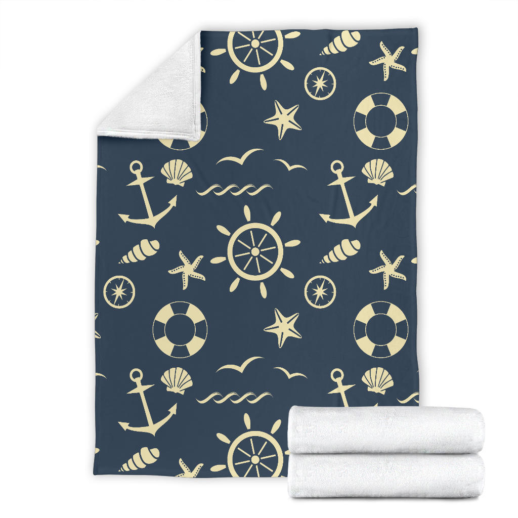 Nautical Pattern Print Design A01 Premium Blanket