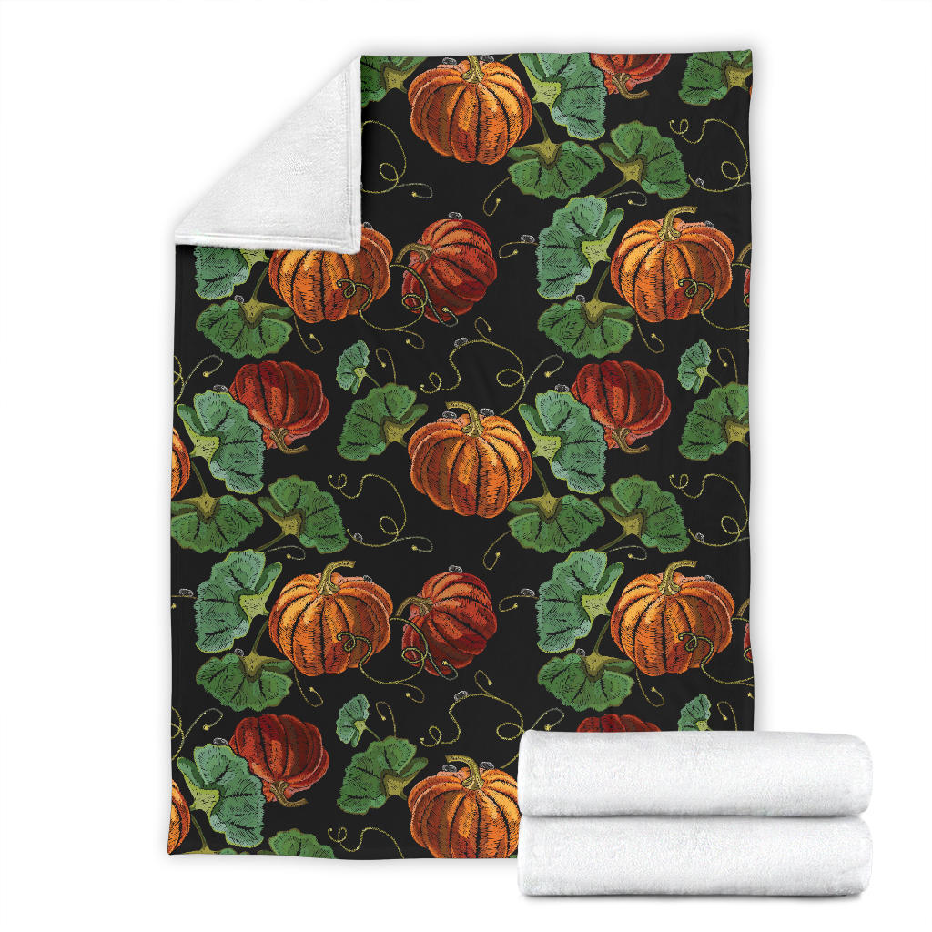 Pumpkin Pattern Print Design A02 Premium Blanket