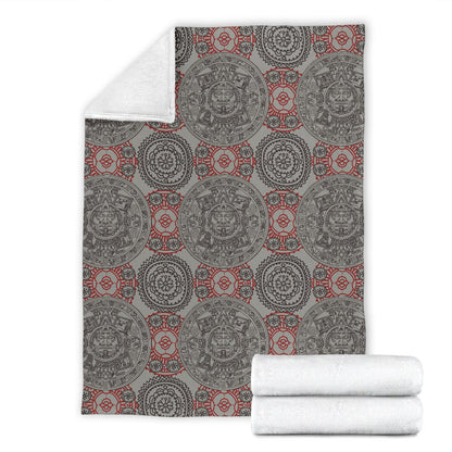 Calendar Aztec Pattern Print Design 04 Premium Blanket
