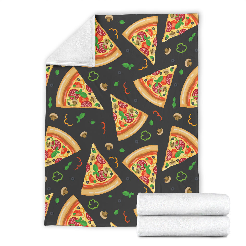 Pizza Pattern Print Design A02 Premium Blanket