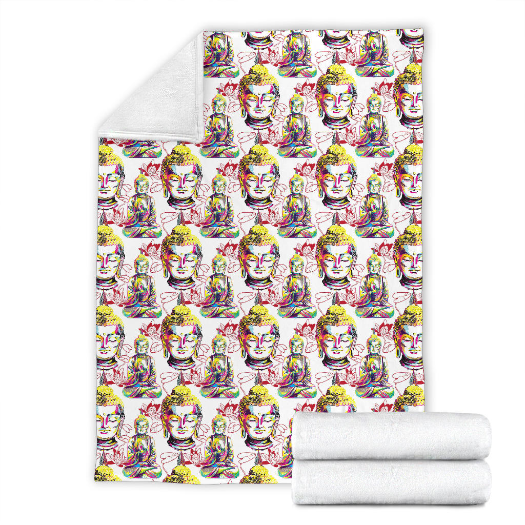 Buddha Pattern Print Design 06 Premium Blanket