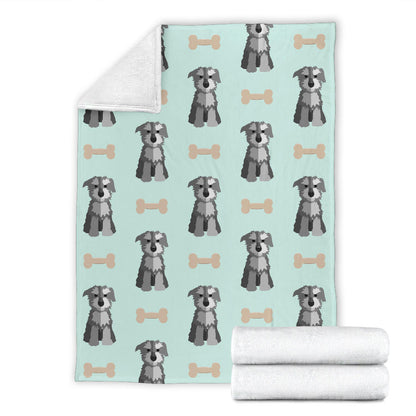 Schnauzers Pattern Print Design A03 Premium Blanket