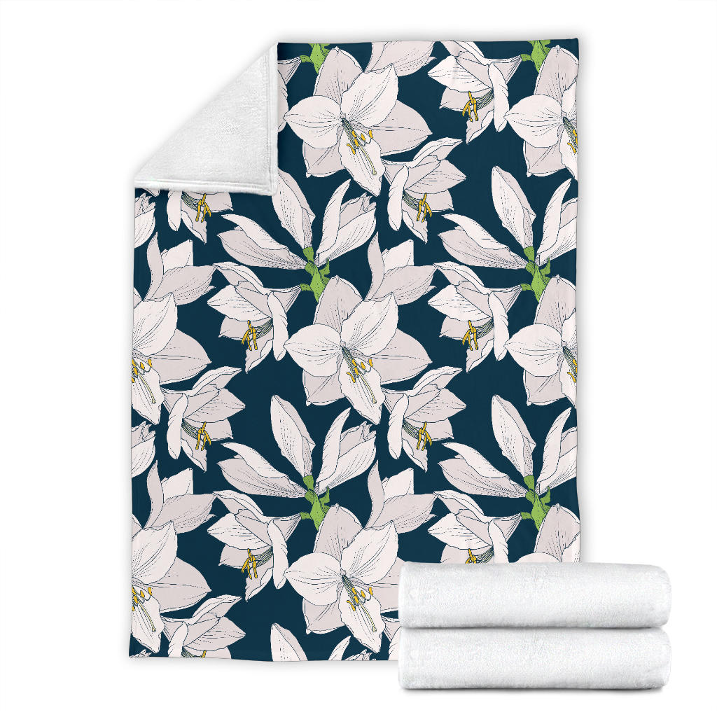 Amaryllis Pattern Print Design 01 Premium Blanket