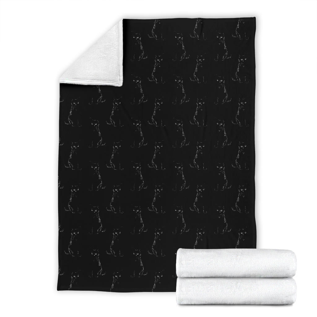 Black Cat Pattern Print Design 03 Premium Blanket