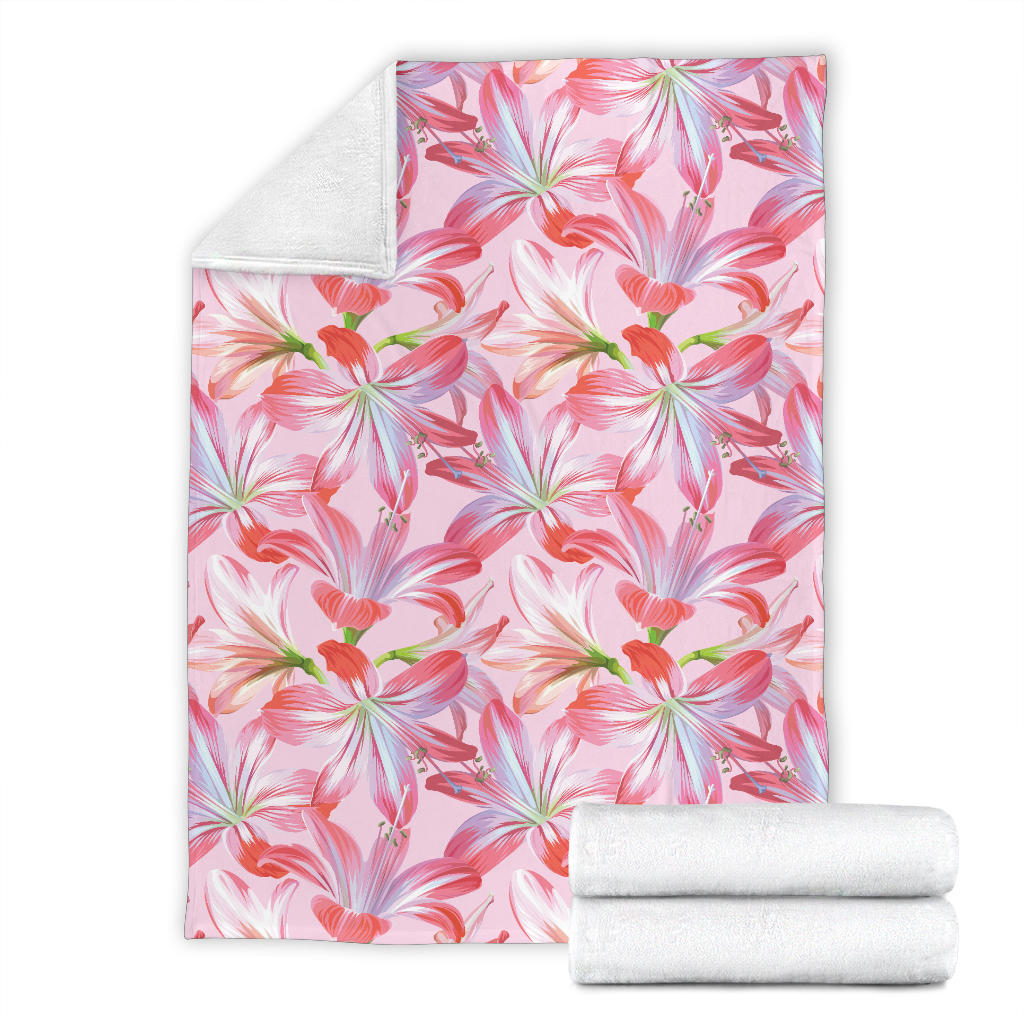 Amaryllis Pattern Print Design 02 Premium Blanket