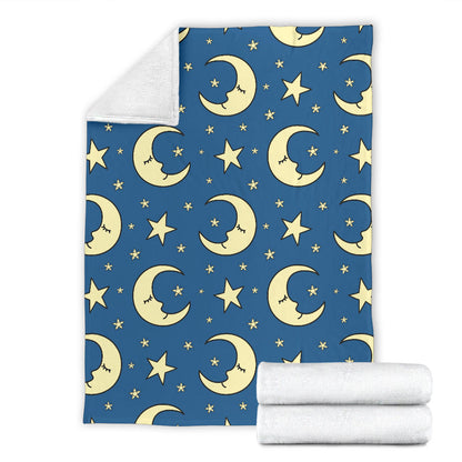 Moon Night Pattern Print Design 03 Premium Blanket