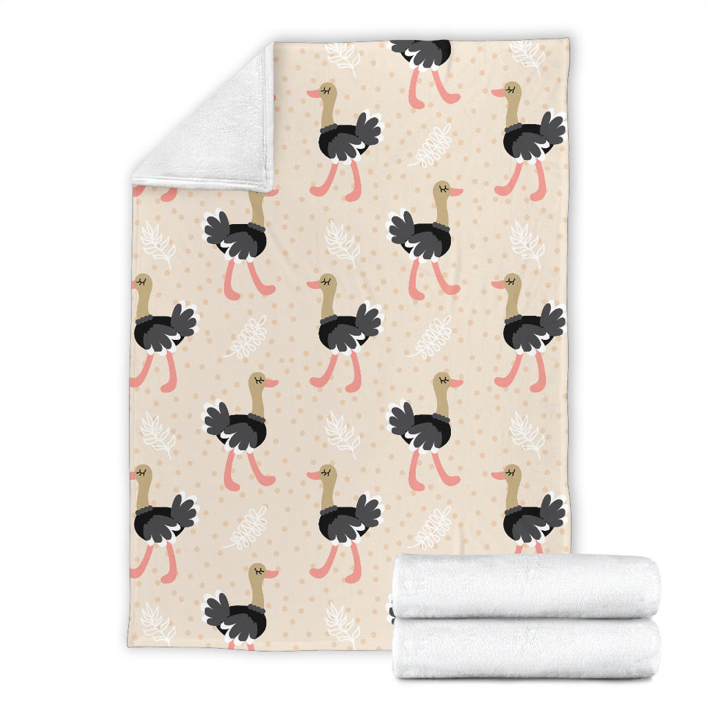 Ostrich Pattern Print Design 02 Premium Blanket
