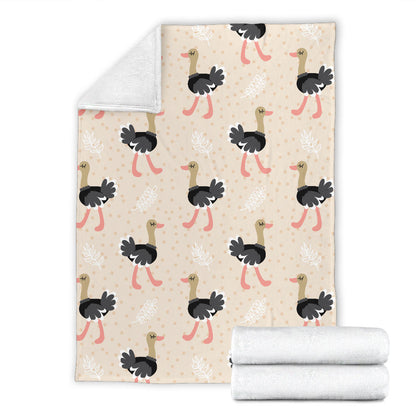 Ostrich Pattern Print Design 02 Premium Blanket