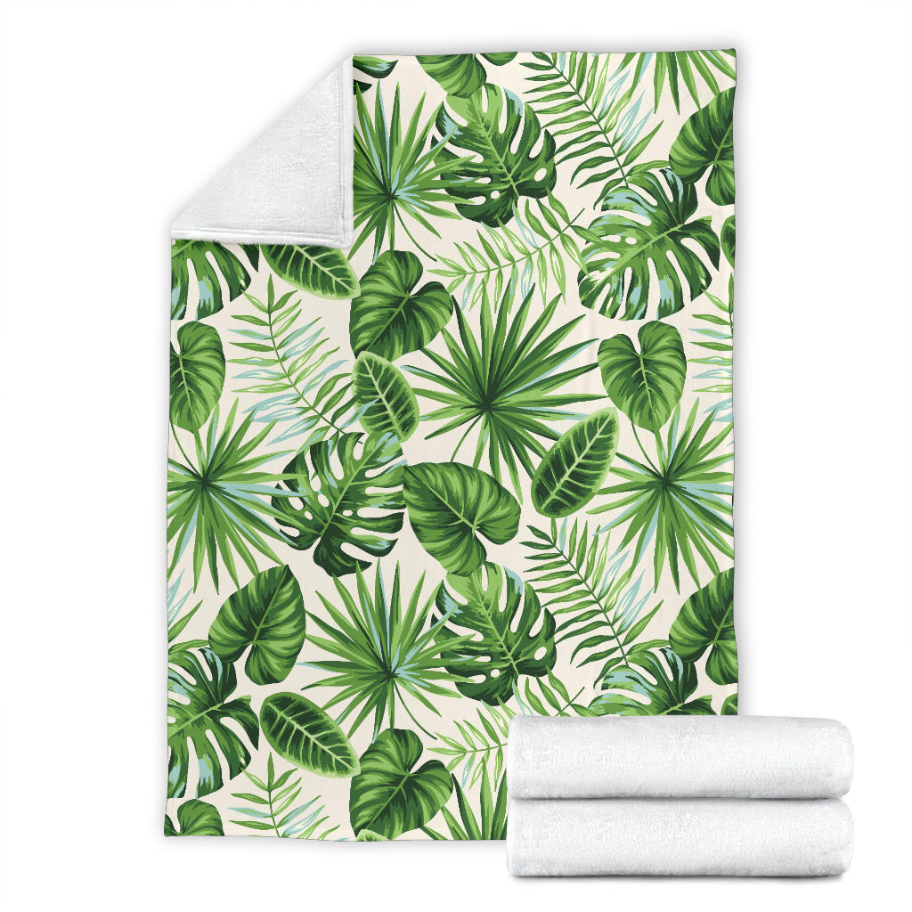 Palm Leaf Pattern Print Design A01 Premium Blanket