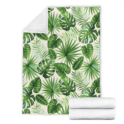 Palm Leaf Pattern Print Design A01 Premium Blanket