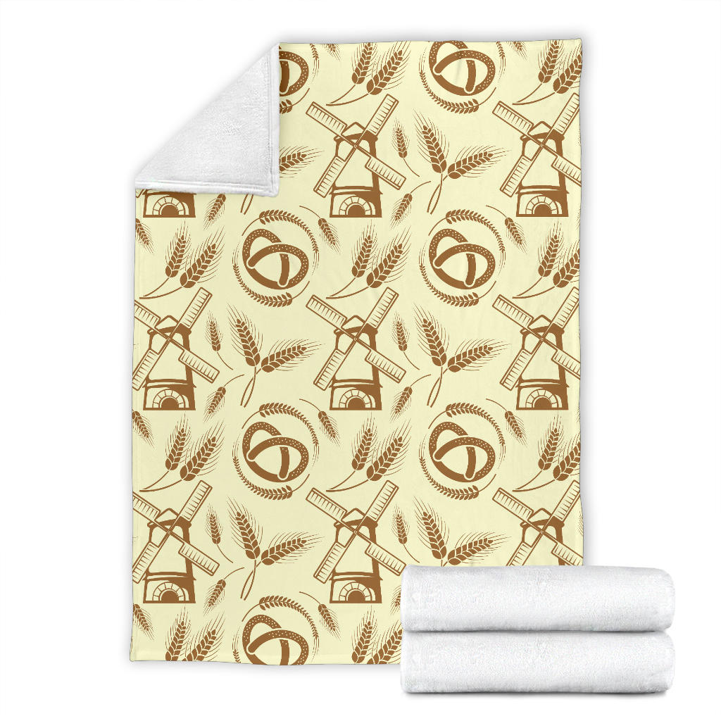 Agricultural Windmills Print Design 03 Premium Blanket