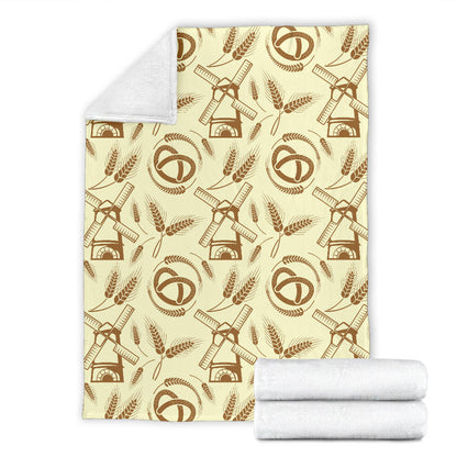 Agricultural Windmills Print Design 03 Premium Blanket