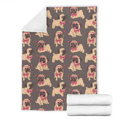 Pug Pattern Print Design A05 Premium Blanket