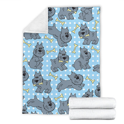 Schnauzers Pattern Print Design A02 Premium Blanket