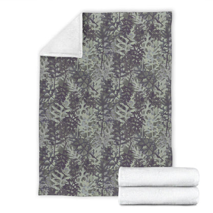 Camouflage Fern Pattern Print Design 05 Premium Blanket