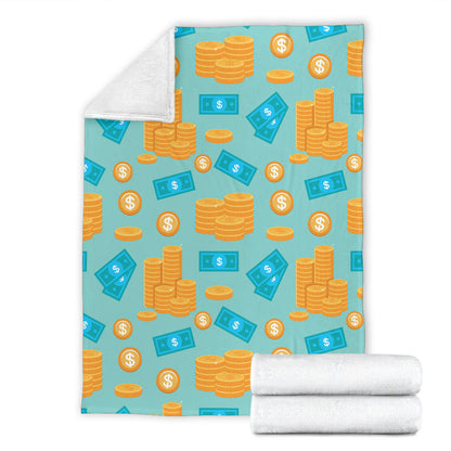Money Pattern Print Design 03 Premium Blanket