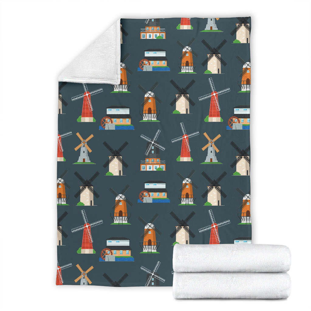 Windmill Pattern Print Design 04 Premium Blanket