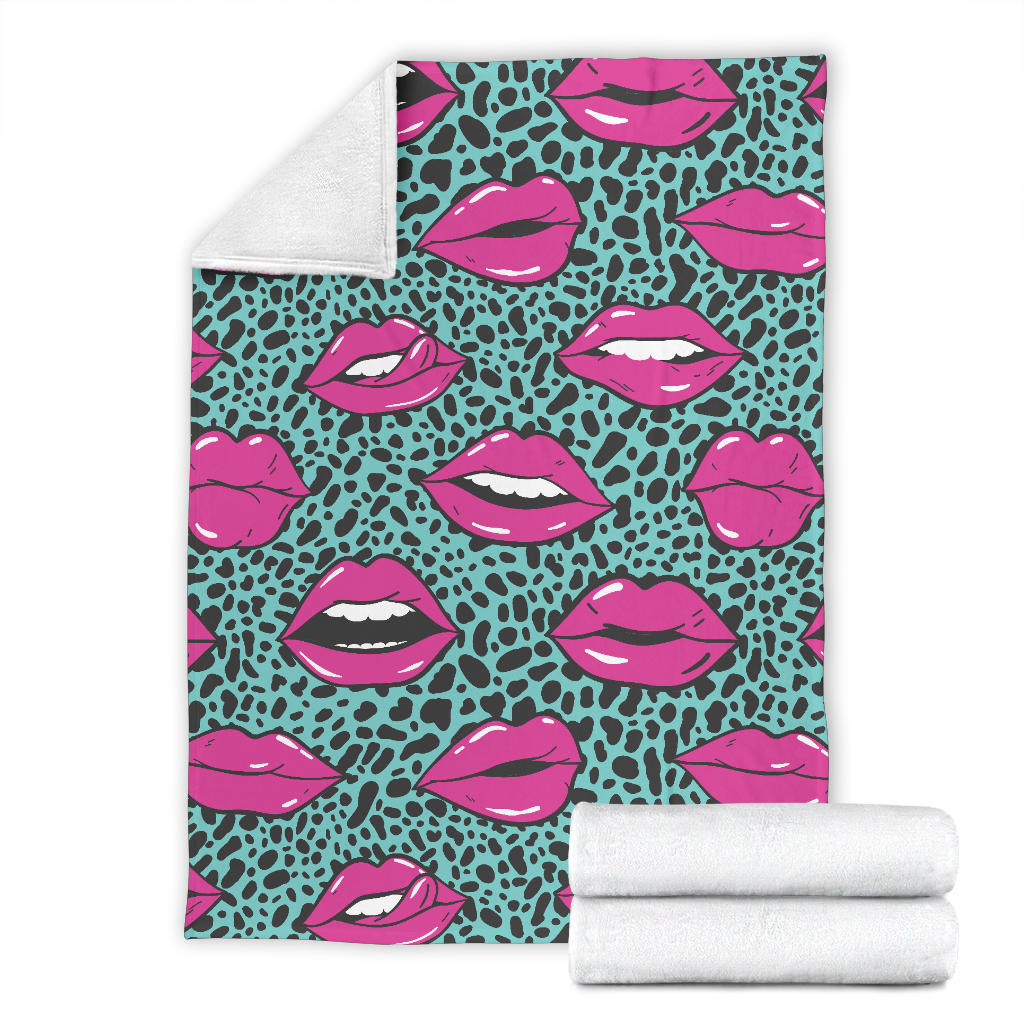 Lip Pattern Print Design 04 Premium Blanket