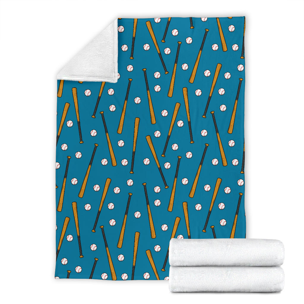 Baseball Pattern Print Design 01 Premium Blanket