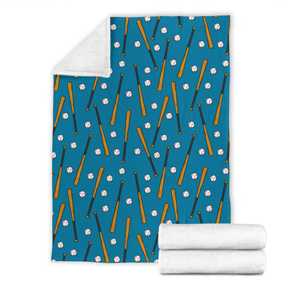 Baseball Pattern Print Design 01 Premium Blanket