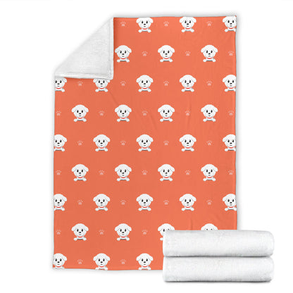Bichons Frise Pattern Print Design 02 Premium Blanket