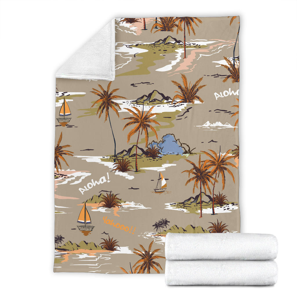 Pacific island Pattern Print Design A05 Premium Blanket