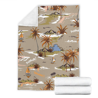 Pacific island Pattern Print Design A05 Premium Blanket