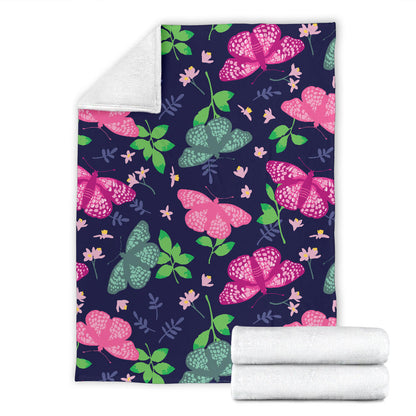Monarch Butterfly Pattern Print Design 03 Premium Blanket