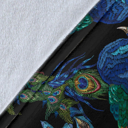 Peacock Pattern Print Design A04 Premium Blanket