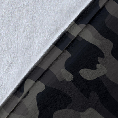 Camo Black Pattern Print Design 02 Premium Blanket